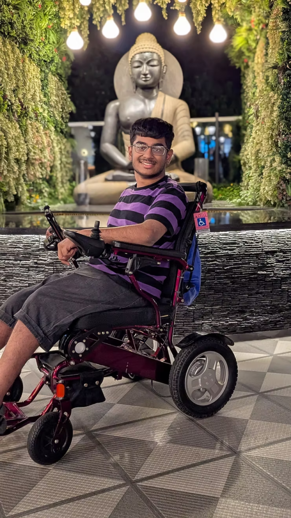 Access Guide writer using a power wheelchair